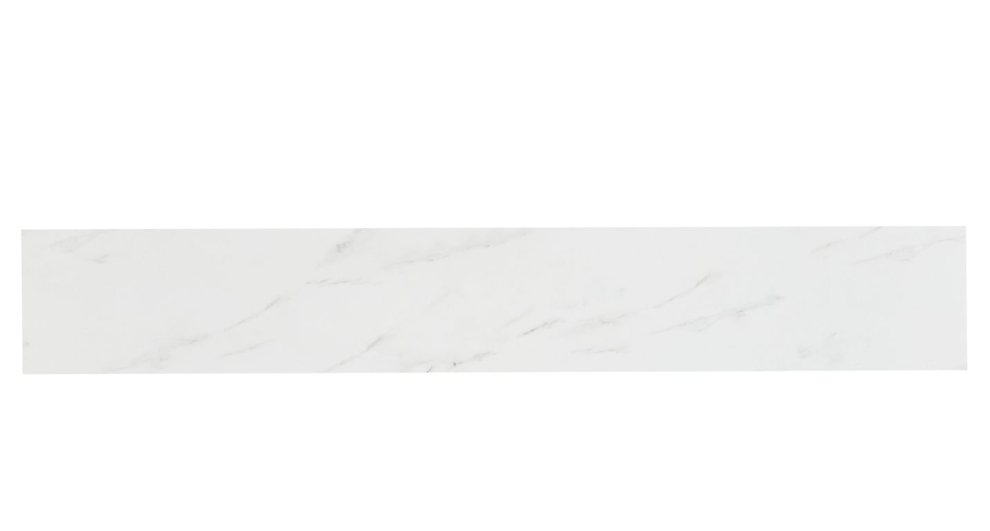 CONTREMARCHES 130X3 Lot de 3 contremarches pour rénovation d'escalier, Carrelage MARBRE BLANC, l. 20.00 x 130.00 cm