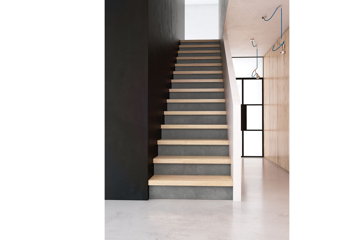 CONTREMARCHES 130X3 Lot de 3 contremarches pour rénovation d'escalier, Béton BETON FONCE, l. 20.00 x 130.00 cm