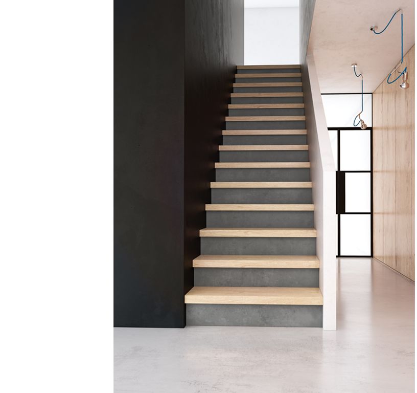 CONTREMARCHES 130X3 Lot de 3 contremarches pour rénovation d'escalier, Béton BETON FONCE, l. 20.00 x 130.00 cm