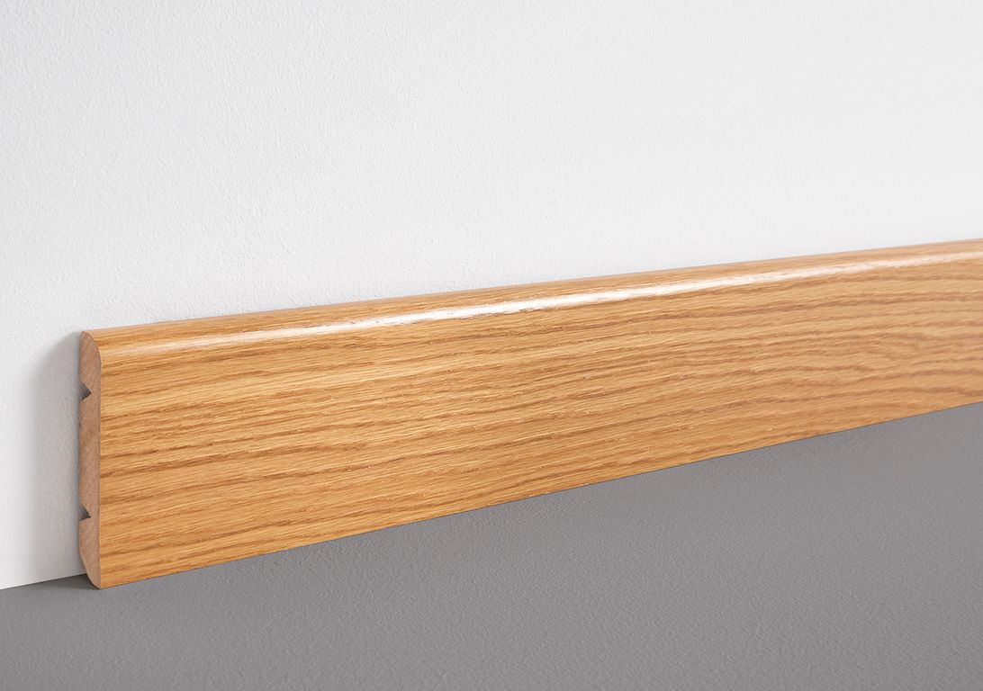 Plinthe  , Mdf placage bois, décor Bois chêne blond, h.8.00 x L. 220.00 cm