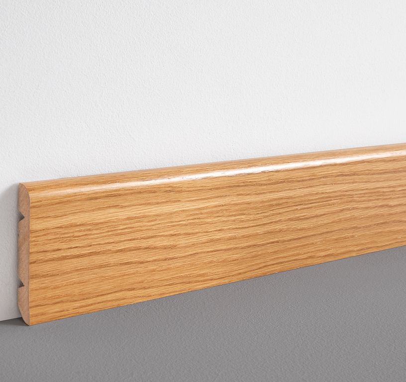 Plinthe  , Mdf placage bois, décor Bois chêne blond, h.8.00 x L. 220.00 cm