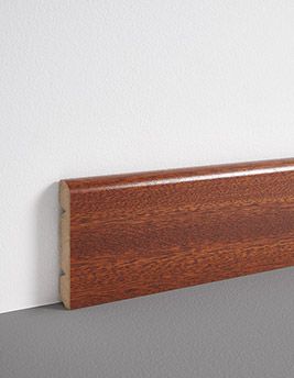 Plinthe  , Mdf placage bois, décor Bois merbau , h.8.00 x L. 220.00 cm