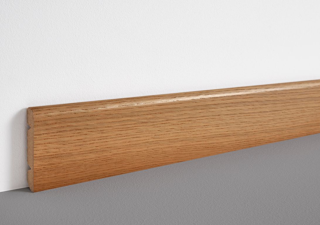 Plinthe  , Mdf placage bois, décor Bois chêne naturel, h.8.00 x L. 220.00 cm