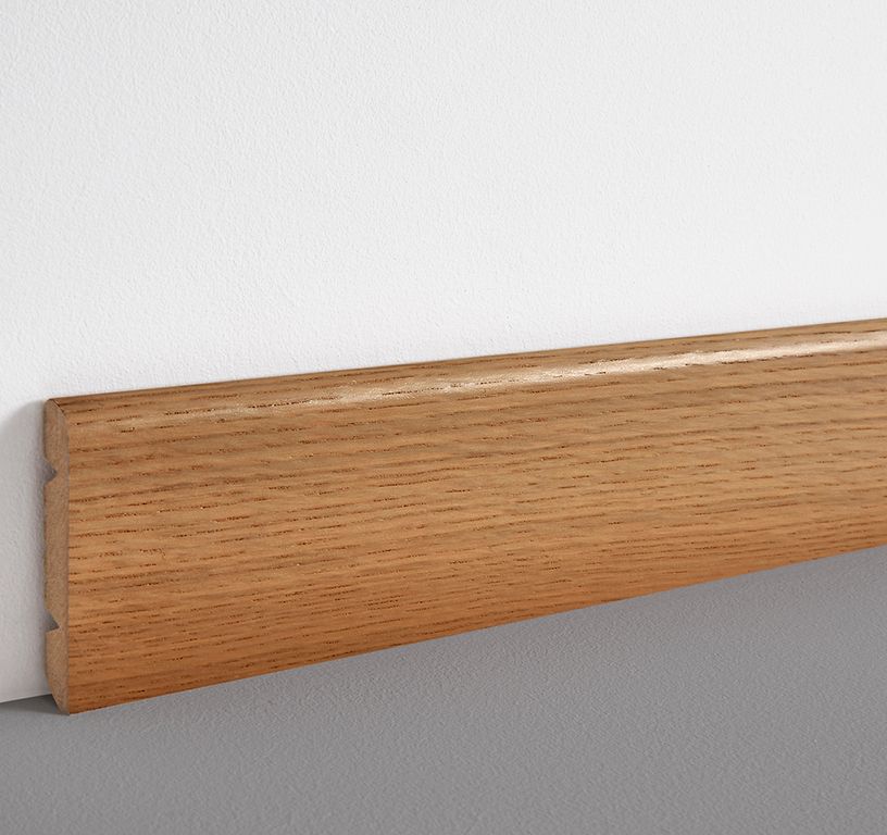 Plinthe  , Mdf placage bois, décor Bois chêne naturel, h.8.00 x L. 220.00 cm
