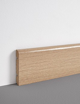 Plinthe  , Mdf placage bois, décor Uni aluminium, h.8.00 x L. 220.00 cm