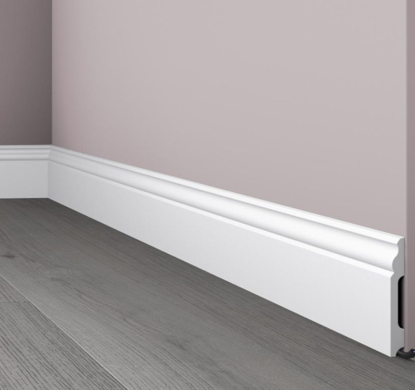 Plinthe  , Polystyrène, décor Uni blanc, h.10.00 x L. 200.00 cm