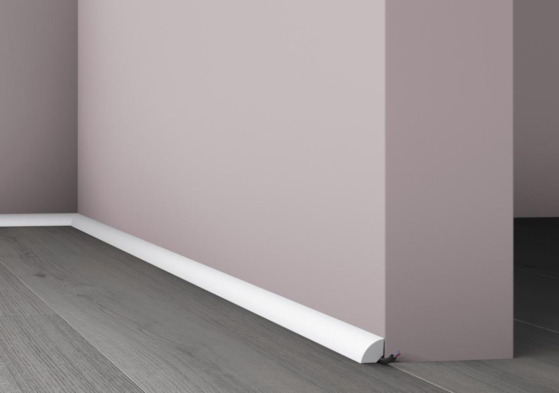 Quart de rond  , Polystyrène, décor Uni blanc, h.1.80 x L. 200.00 cm