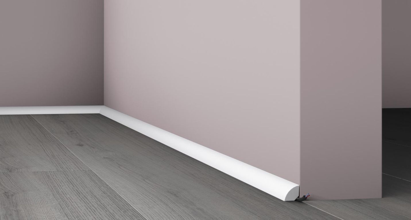 Quart de rond  , Polystyrène, décor Uni blanc, h.1.80 x L. 200.00 cm