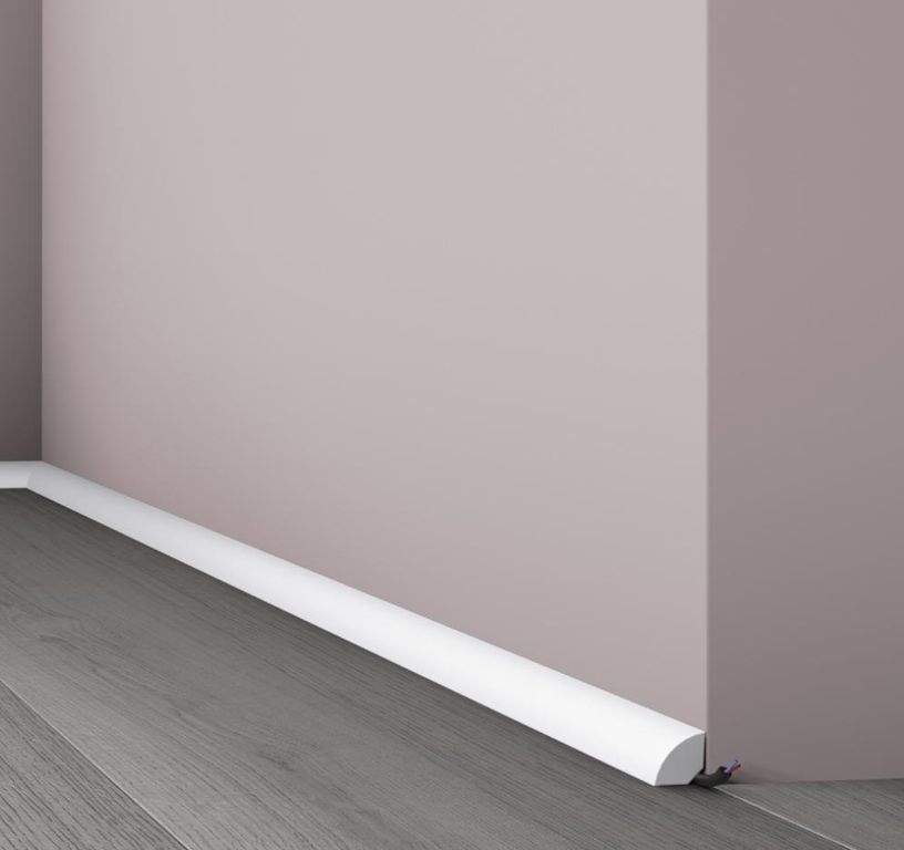 Quart de rond  , Polystyrène, décor Uni blanc, h.1.80 x L. 200.00 cm