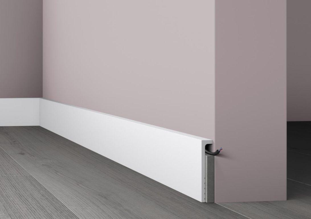 Sur-plinthe  , Polystyrène, décor Uni blanc, h.11.00 x L. 200.00 cm