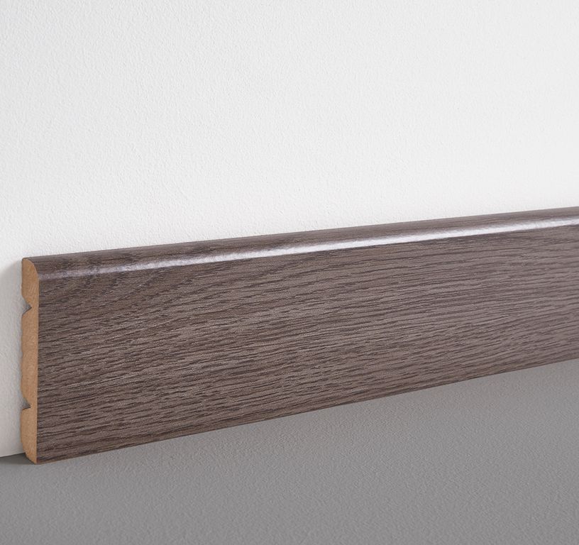 Plinthe  , Mdf, décor Bois chêne gris, h.8.00 x L. 220.00 cm