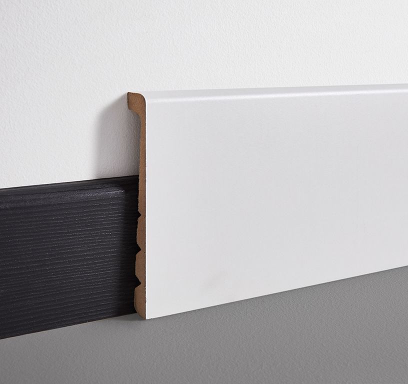 Sur-plinthe universelle, à peindre , Mdf, décor Uni blanc, h.13.00 x L. 220.00 cm