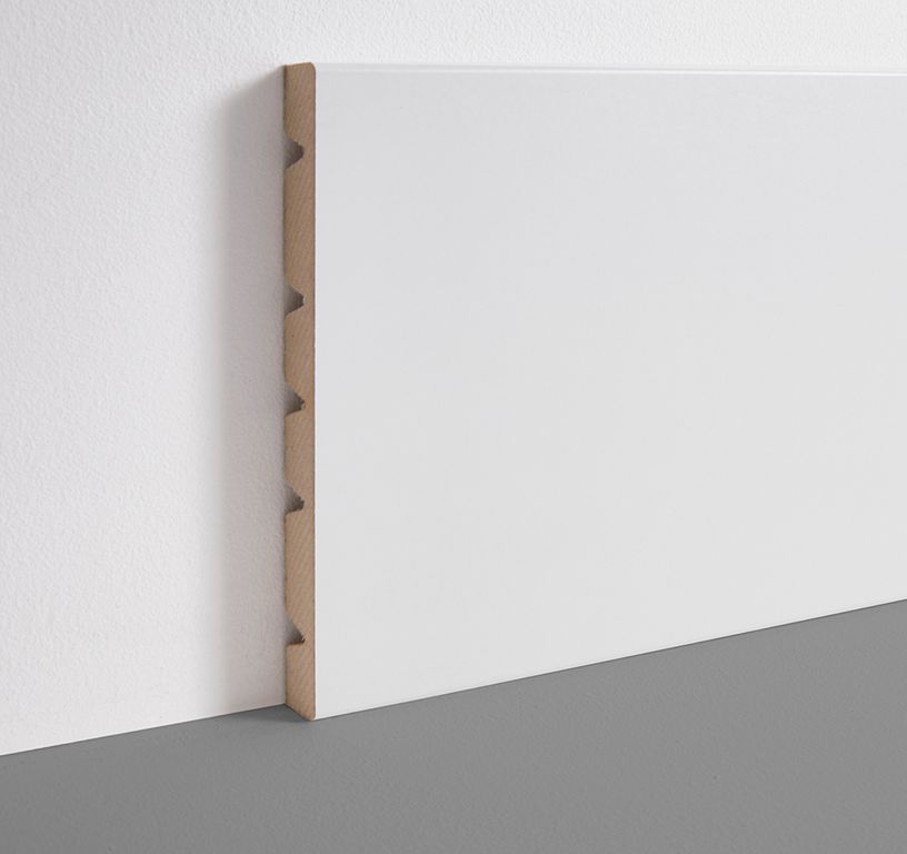 Plinthe délignable adaptable, à peindre , mdf, décor Uni blanc, h.16.00 x L. 220.00 cm