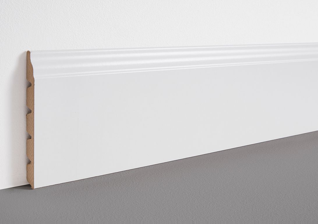 Plinthe délignable à peindre , mdf, décor Uni blanc, h.16.00 x L. 220.00 cm