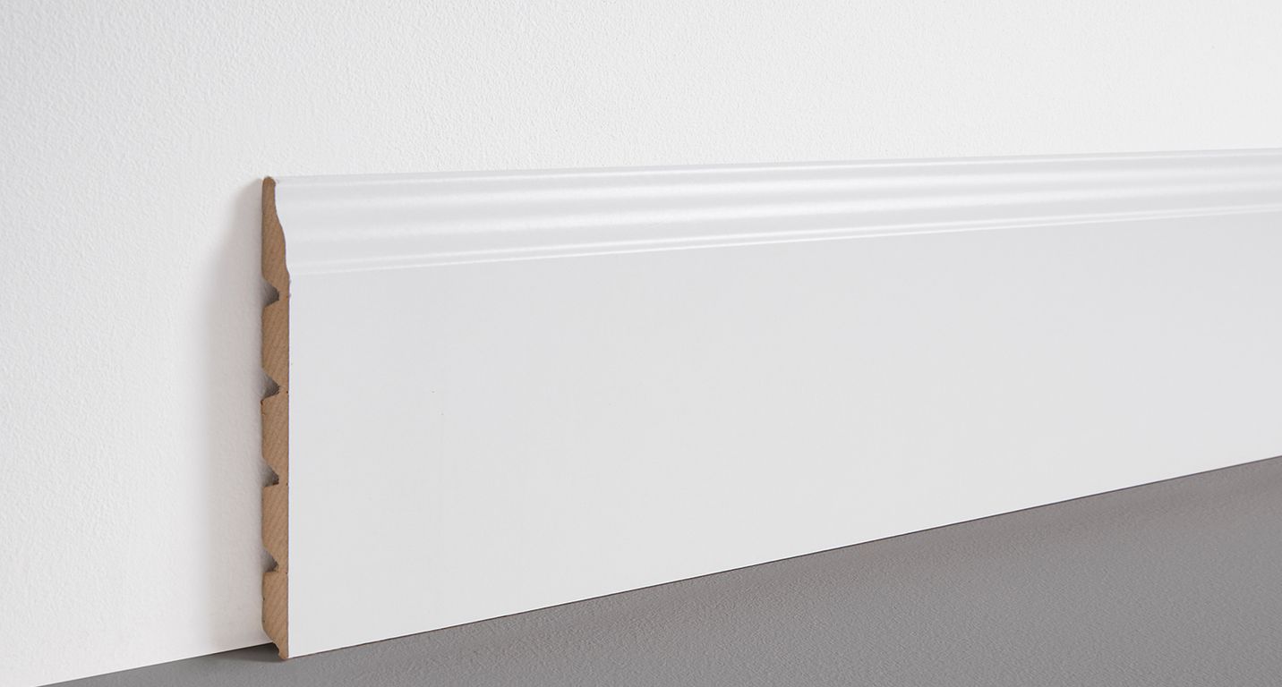 Plinthe délignable à peindre , mdf, décor Uni blanc, h.16.00 x L. 220.00 cm