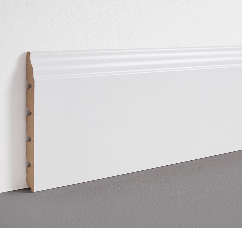 Plinthe délignable à peindre , mdf, décor Uni blanc, h.16.00 x L. 220.00 cm