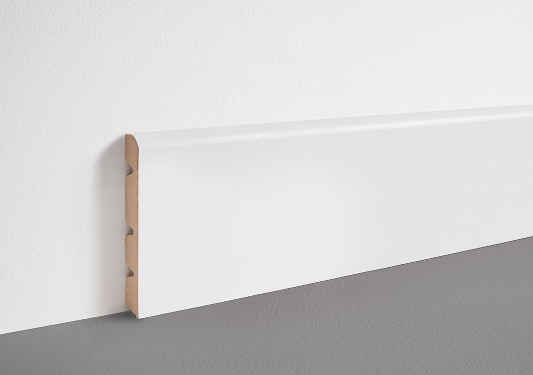 Plinthe délignable à peindre , mdf, décor Uni blanc, h.16.00 x L. 220.00 cm