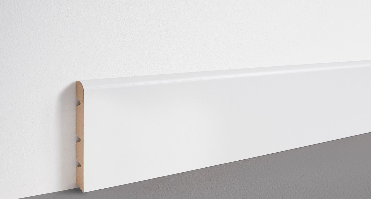 Plinthe délignable à peindre , mdf, décor Uni blanc, h.16.00 x L. 220.00 cm