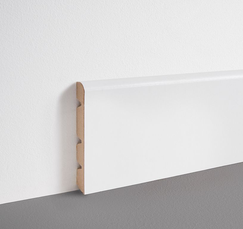 Plinthe délignable à peindre , mdf, décor Uni blanc, h.16.00 x L. 220.00 cm