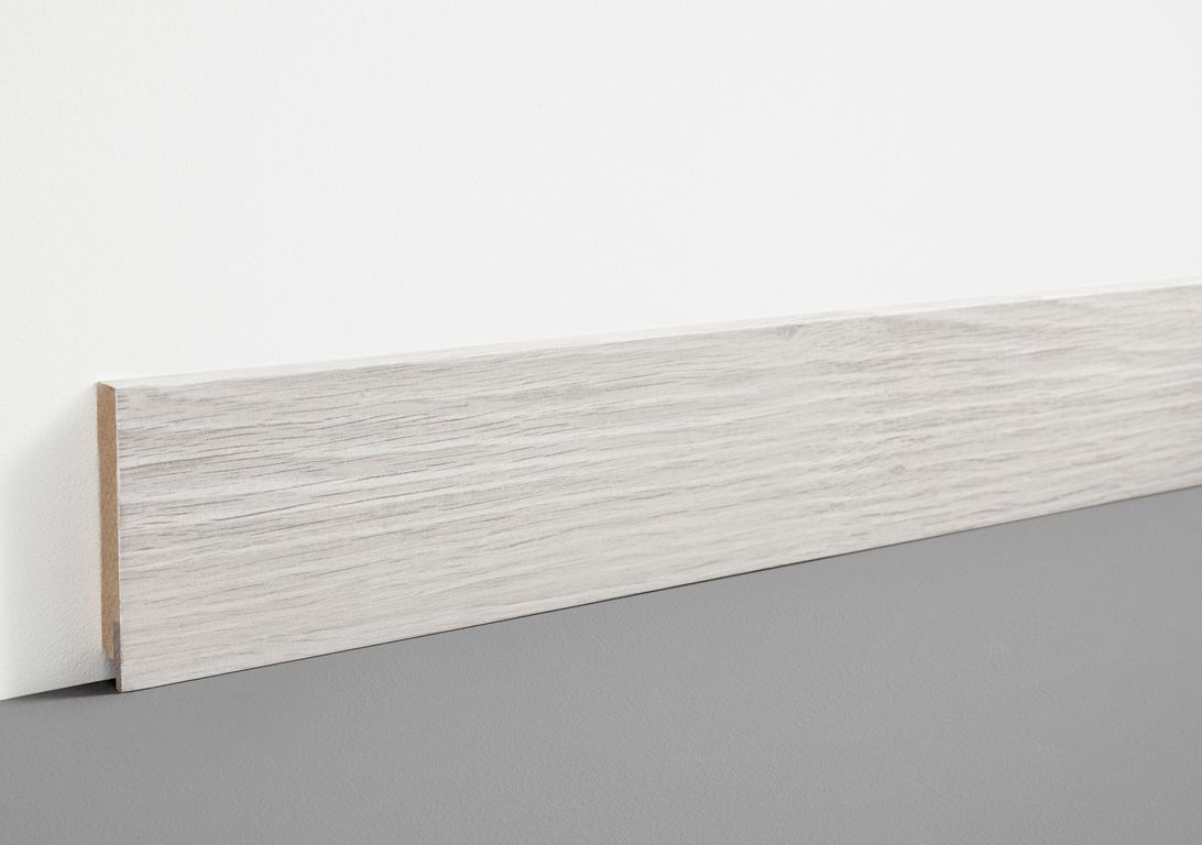 Plinthe  , Mdf, décor Bois cérusé gris, h.7.80 x L. 200.00 cm