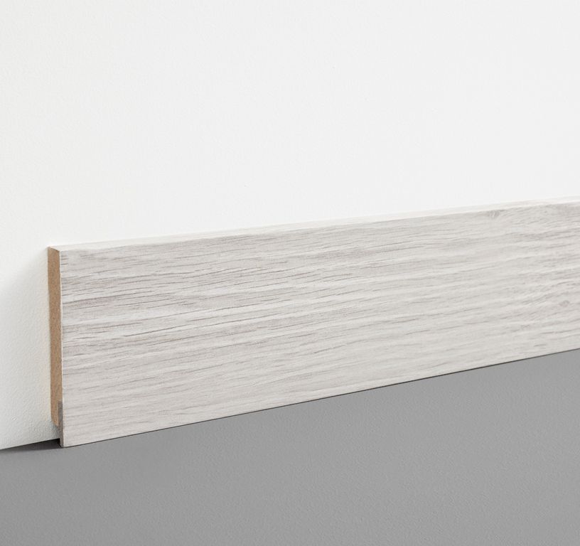 Plinthe  , Mdf, décor Bois cérusé gris, h.7.80 x L. 200.00 cm