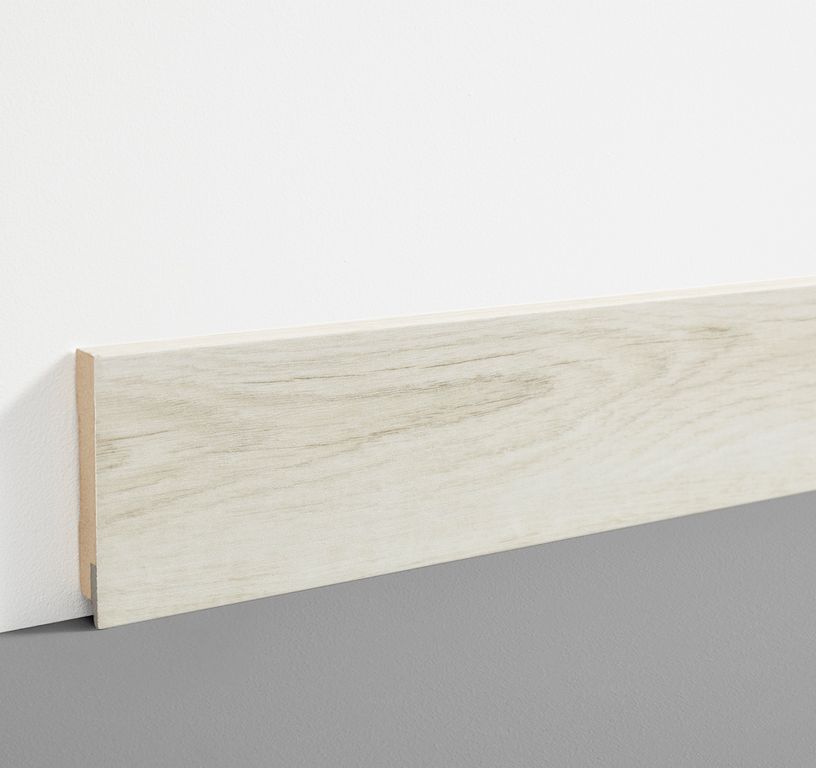 Plinthe  , Mdf, décor Bois chene blanc, h.7.80 x L. 200.00 cm