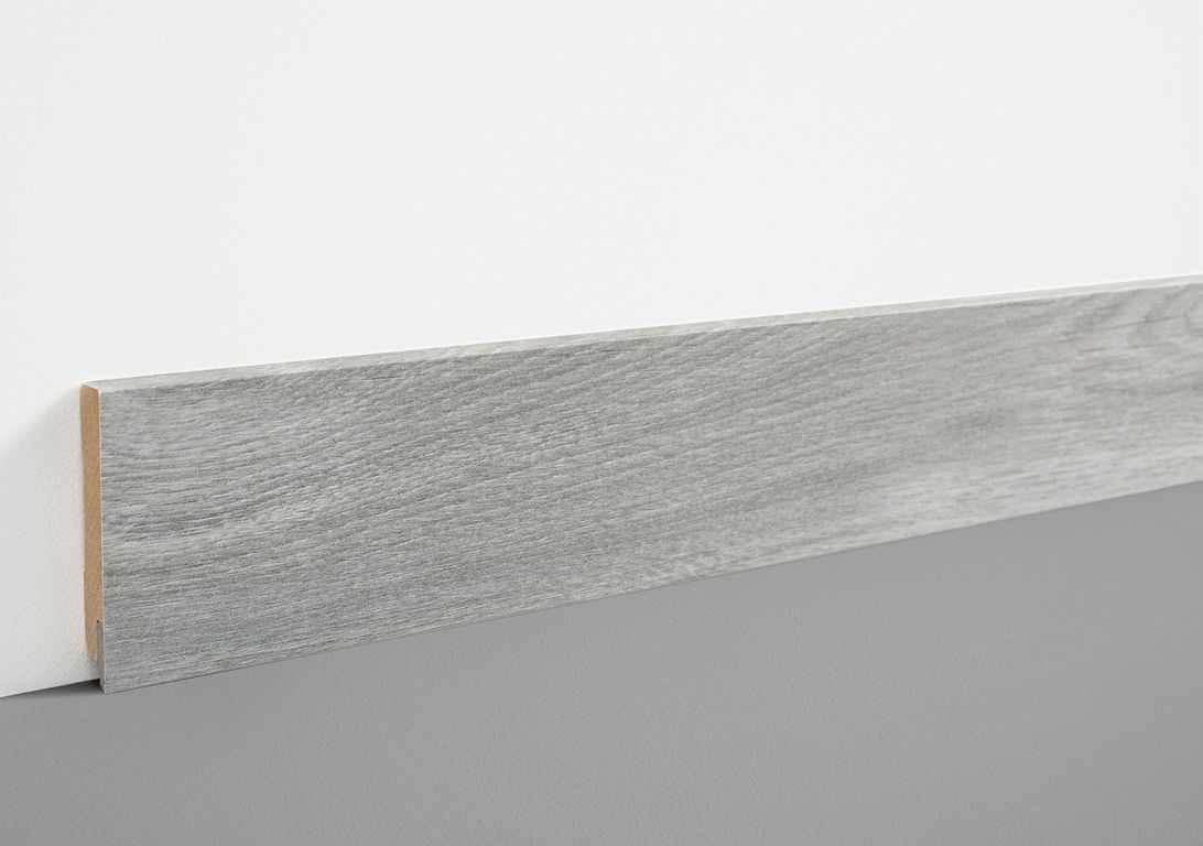 Plinthe  , Mdf, décor Bois Chêne gris, h.7.80 x L. 200.00 cm