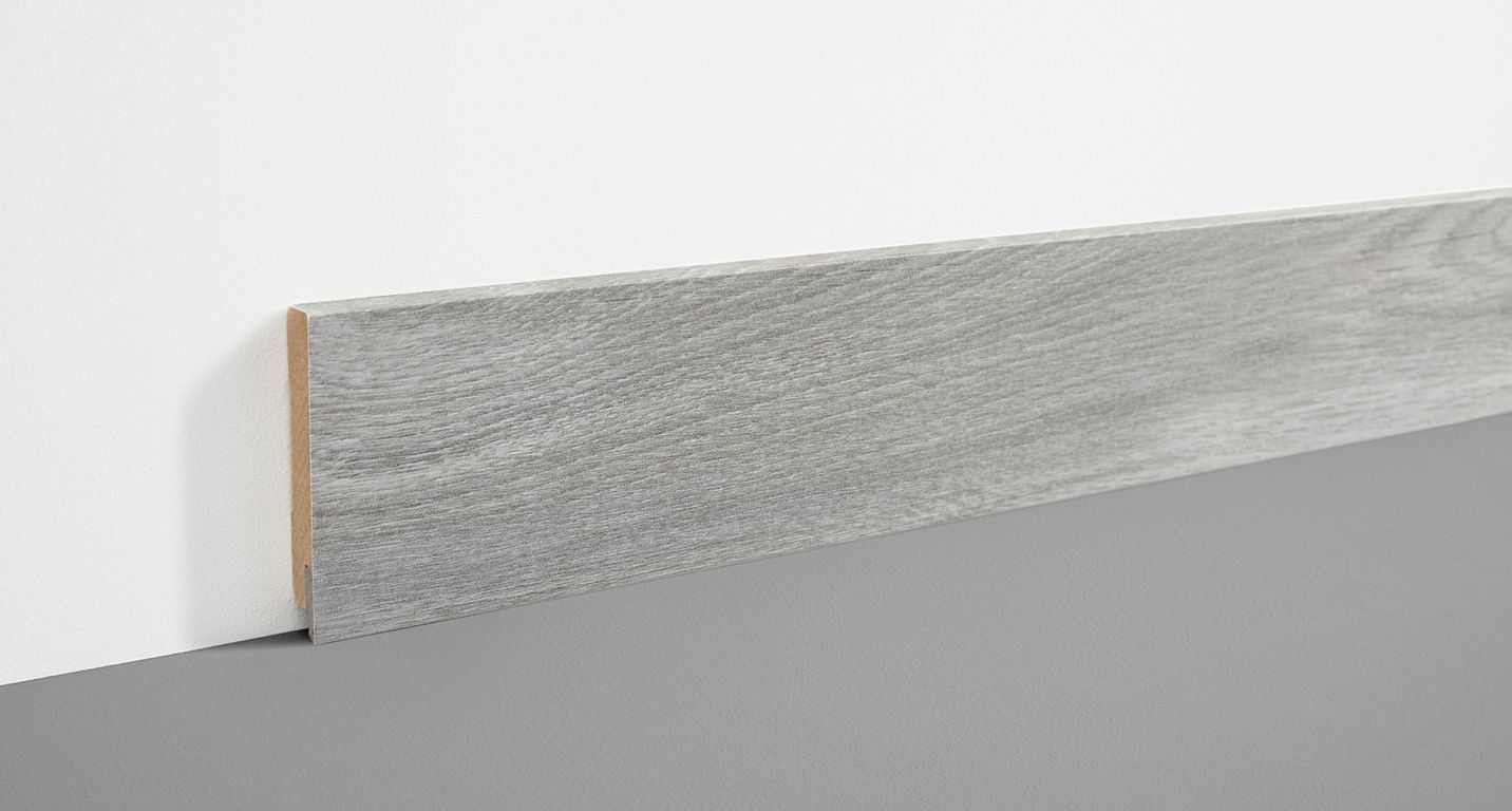 Plinthe  , Mdf, décor Bois Chêne gris, h.7.80 x L. 200.00 cm