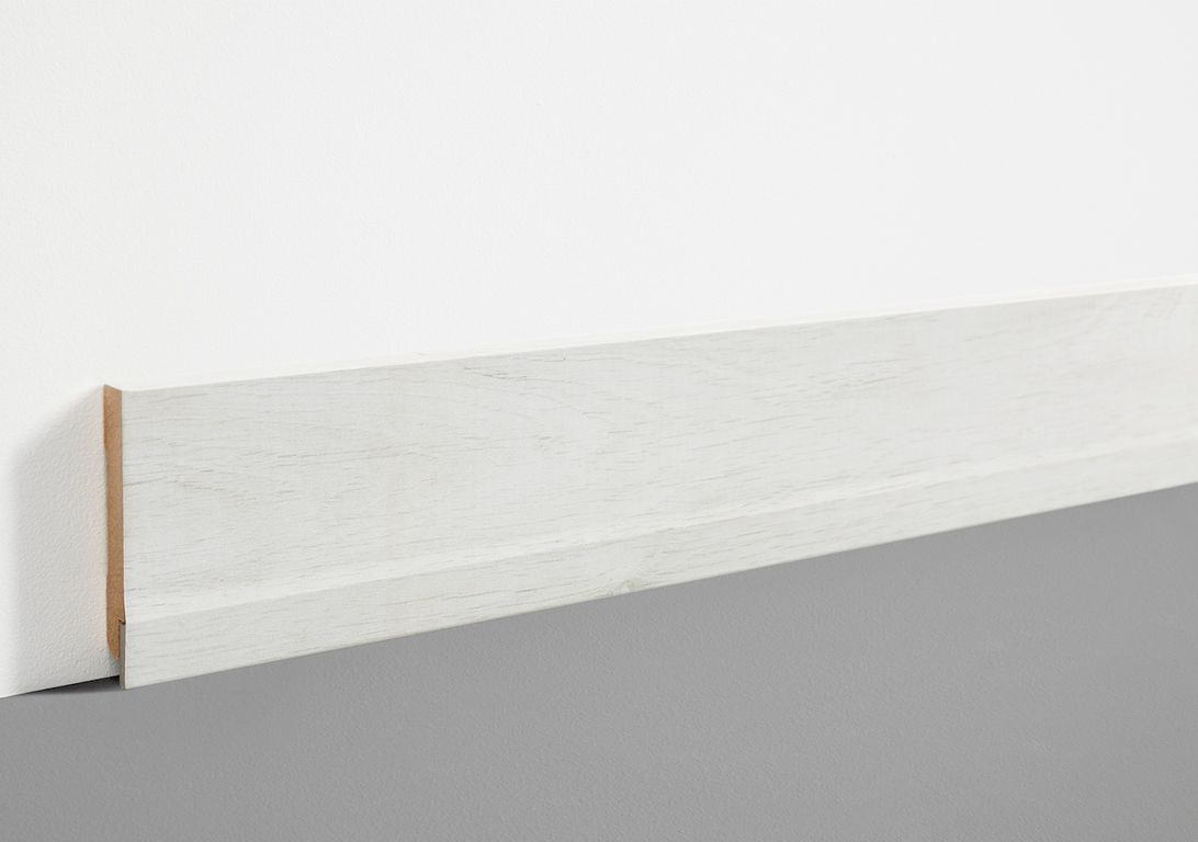 Plinthe  , Mdf, décor Bois chene neige, h.7.80 x L. 200.00 cm