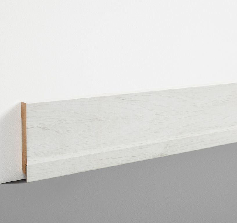 Plinthe  , Mdf, décor Bois chene neige, h.7.80 x L. 200.00 cm
