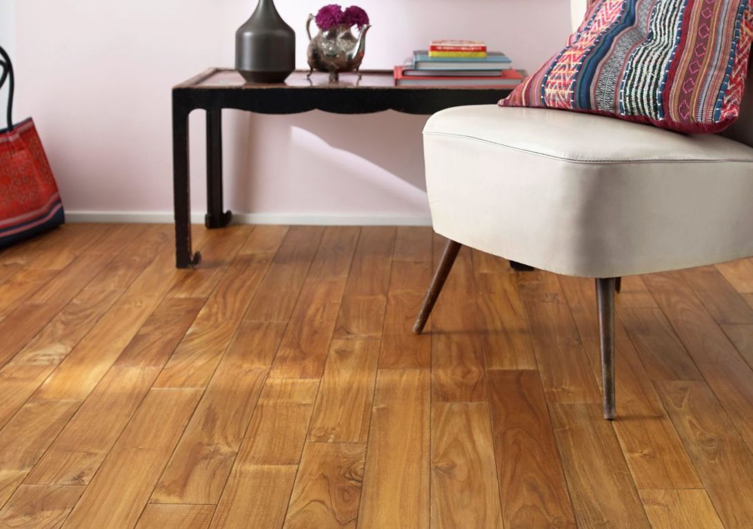 Parquet massif TECK 90 AUTHENTIQUE, teck naturel, huilé, larg. 9.00 cm