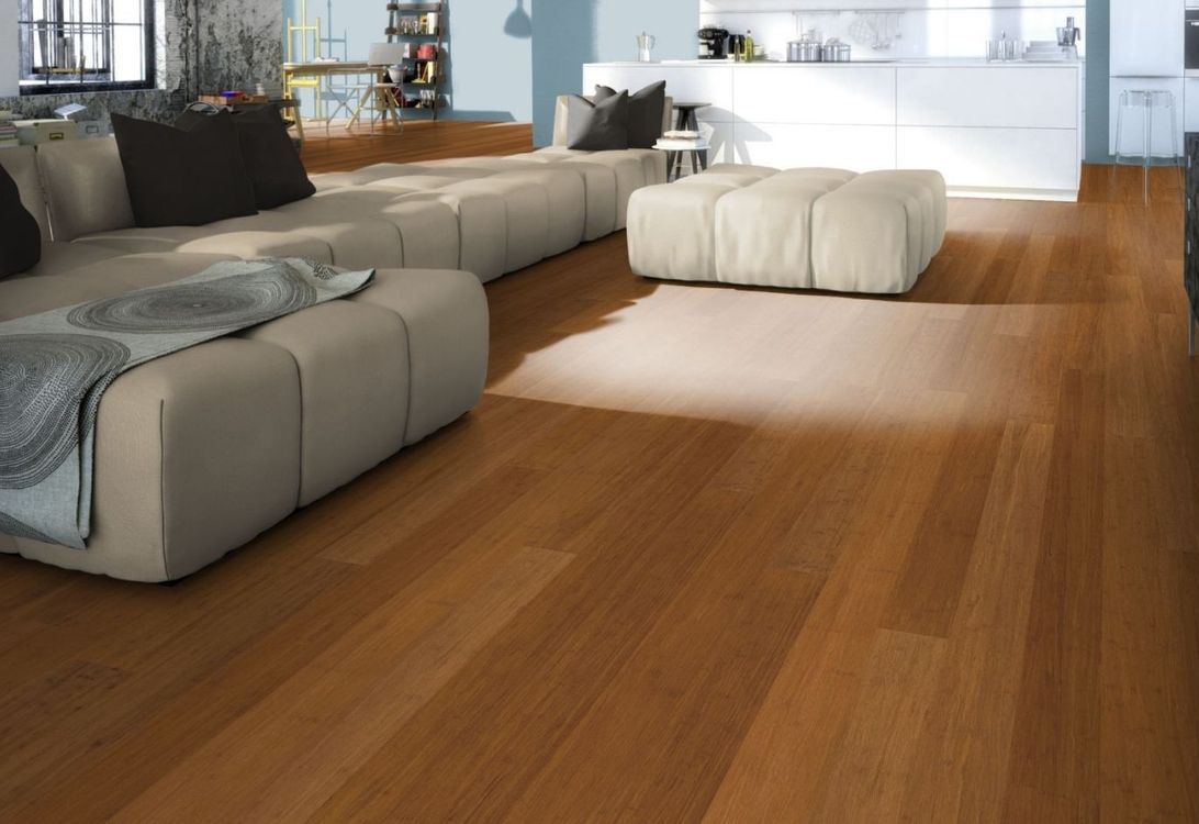 BAMBOU TRESSE PRESSE 142  Caramel, choix exclusif, naturel, verni, larg. 14.20 cm