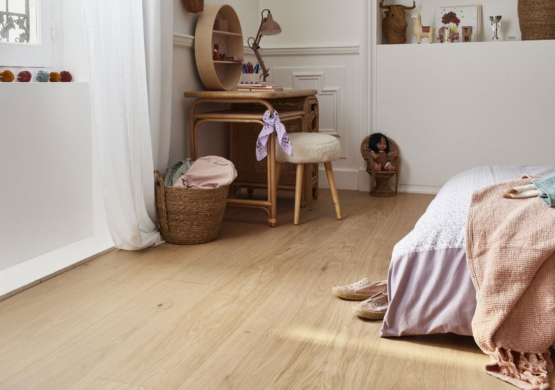 Revêtement sol bois NATURE 206 CHENE AUTHENTIQUE, chêne densifié blanc, verni, larg. 20.60 cm