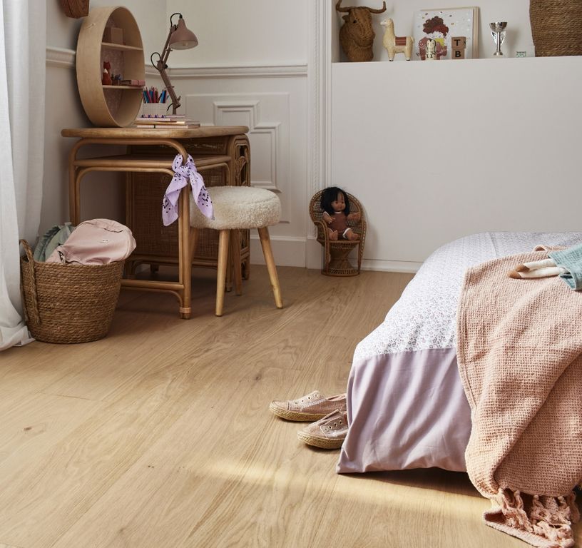 Revêtement sol bois NATURE 206 CHENE AUTHENTIQUE, chêne densifié blanc, verni, larg. 20.60 cm