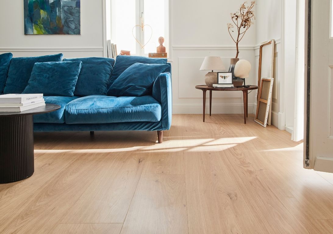 Revêtement sol bois NATURE 271 CHENE AUTHENTIQUE , chêne densifié blanc, verni, larg. 27.10 cm