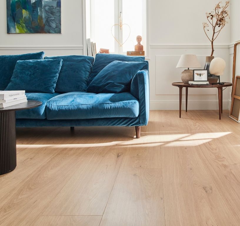 Revêtement sol bois NATURE 271 CHENE AUTHENTIQUE , chêne densifié blanc, verni, larg. 27.10 cm