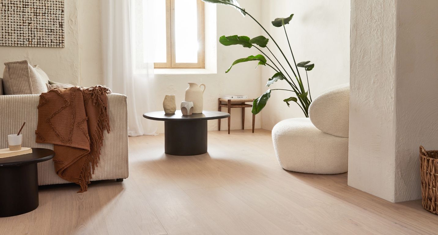 Revêtement sol bois NATURE 271 CHENE AUTHENTIQUE , chêne densifié blanc, verni, larg. 27.10 cm