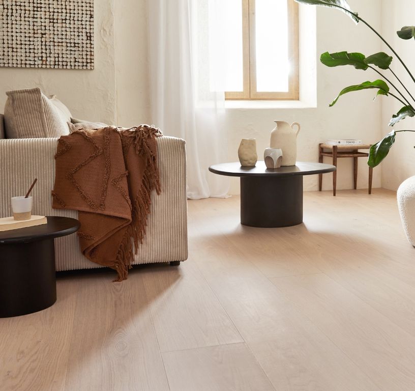 Revêtement sol bois NATURE 271 CHENE AUTHENTIQUE , chêne densifié blanc, verni, larg. 27.10 cm