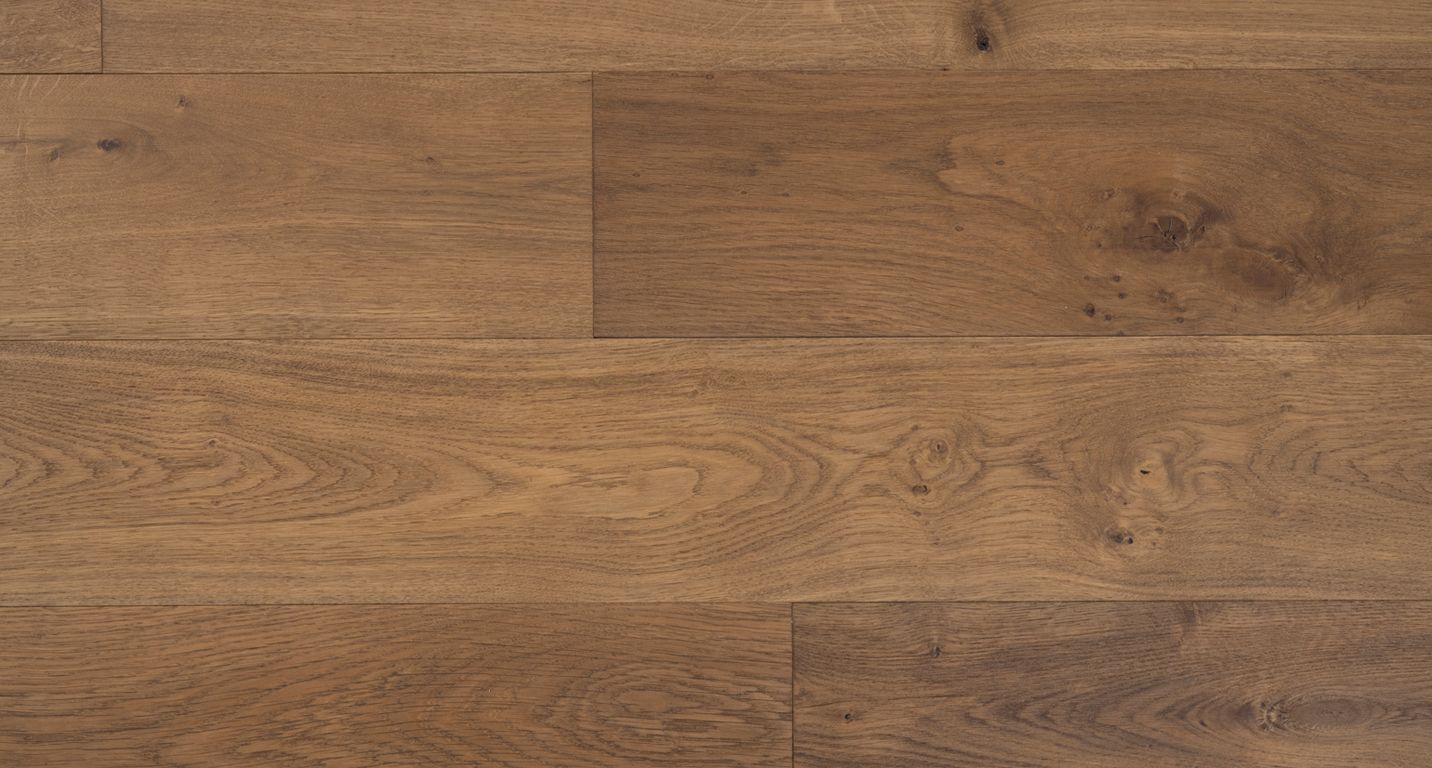 Revêtement sol bois WOOD & STONE CHENE VINTAGE, chêne marron foncé, verni, larg. 19.00 cm