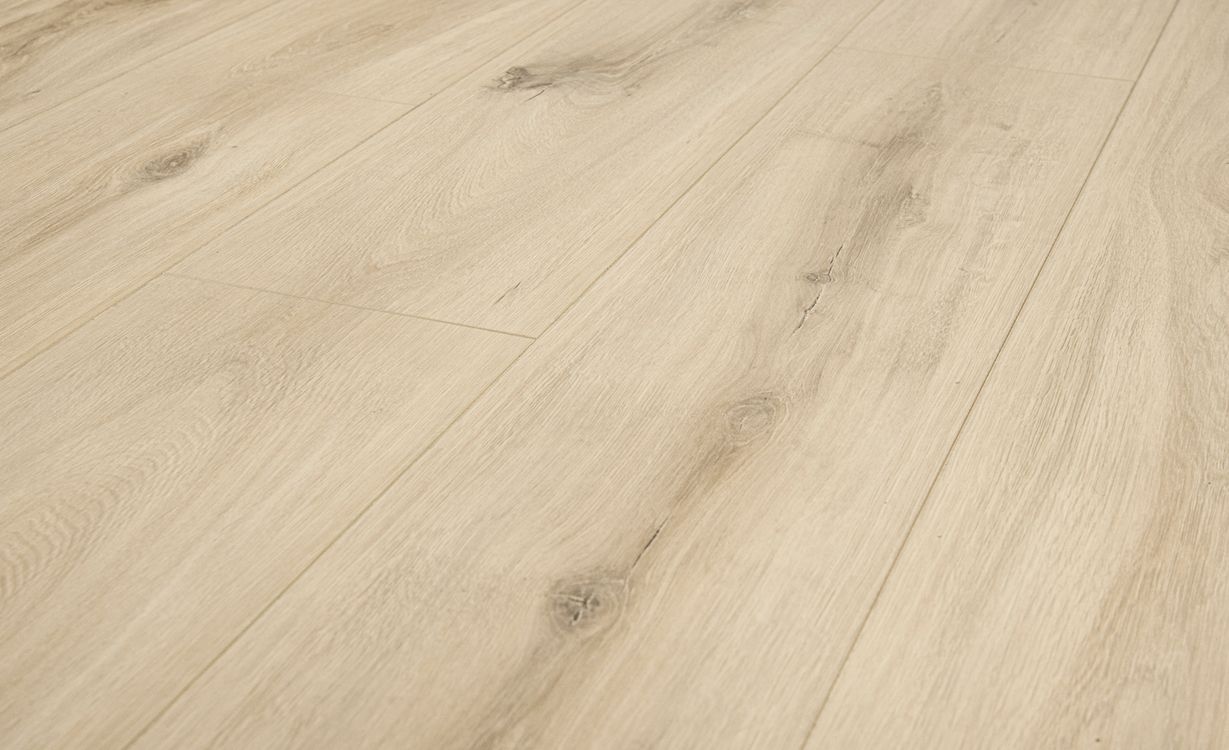 Sol stratifié ORGANIC BIS , aspect Bois Chêne marron Ontario, lame 19.20 x 128.50 cm
