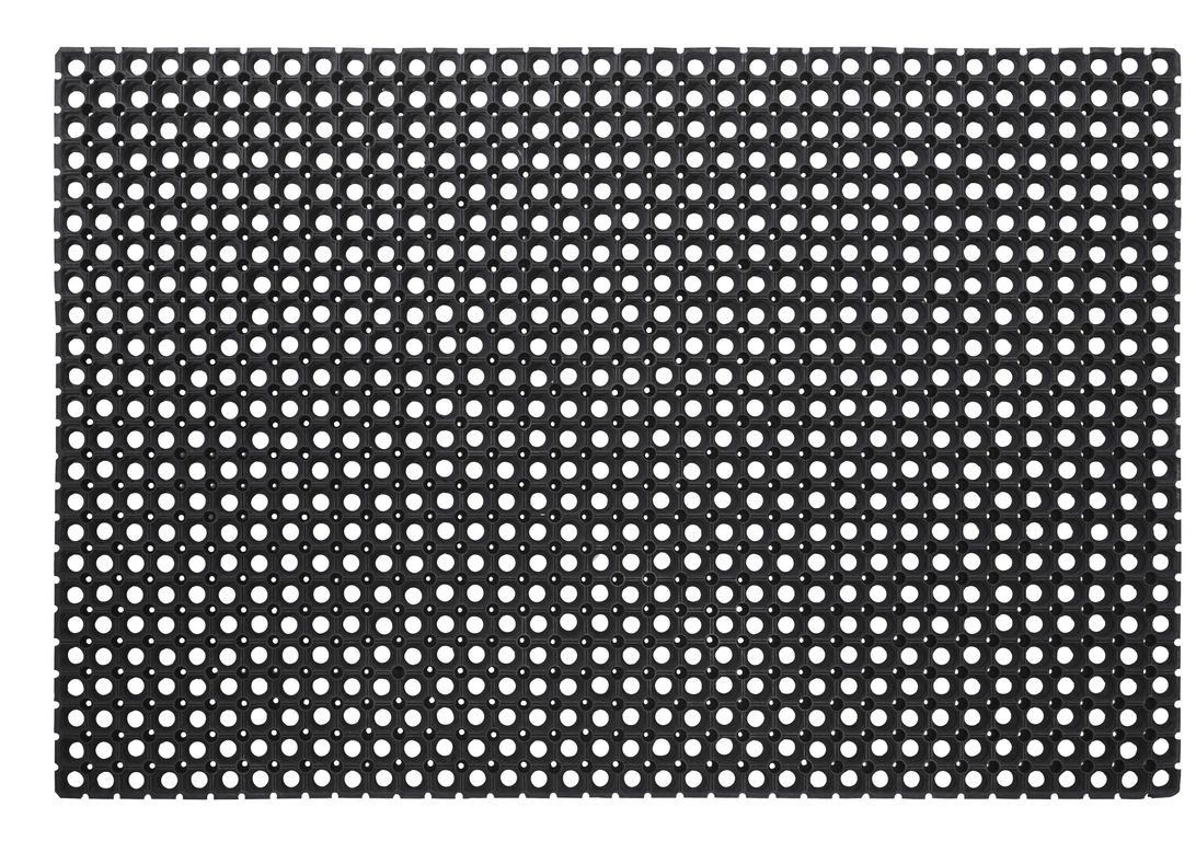Caillebotis extérieur, caoutchouc, noir, 60X80 cm