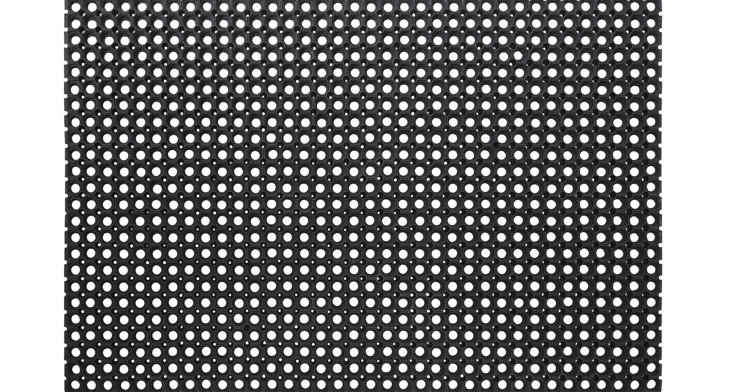 Caillebotis extérieur, caoutchouc, noir, 60X80 cm