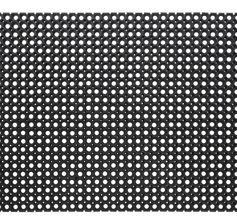 Caillebotis extérieur, caoutchouc, noir, 60X80 cm