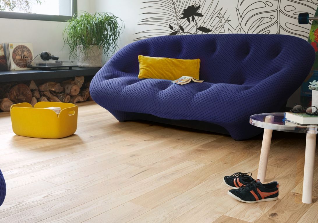 Parquet contrecollé MAJESTE CLIC 139 CHENE VINTAGE, chêne naturel, verni, larg. 13.90 cm