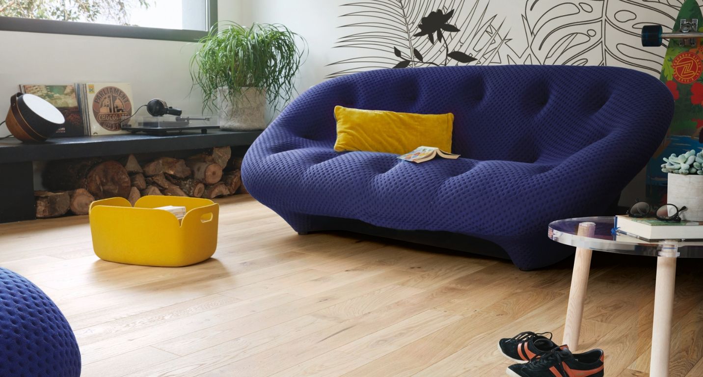 Parquet contrecollé MAJESTE CLIC 139 CHENE VINTAGE, chêne naturel, verni, larg. 13.90 cm