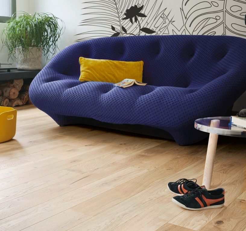 Parquet contrecollé MAJESTE CLIC 139 CHENE VINTAGE, chêne naturel, verni, larg. 13.90 cm