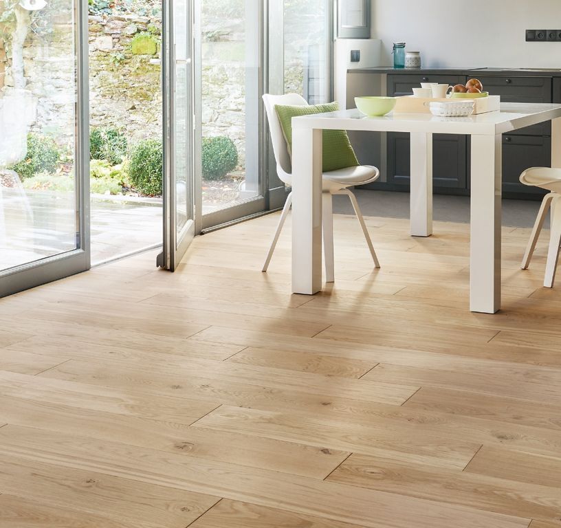 Parquet contrecollé MAJESTE CLIC 184 CHENE VINTAGE, chêne naturel, verni, larg. 18.40 cm