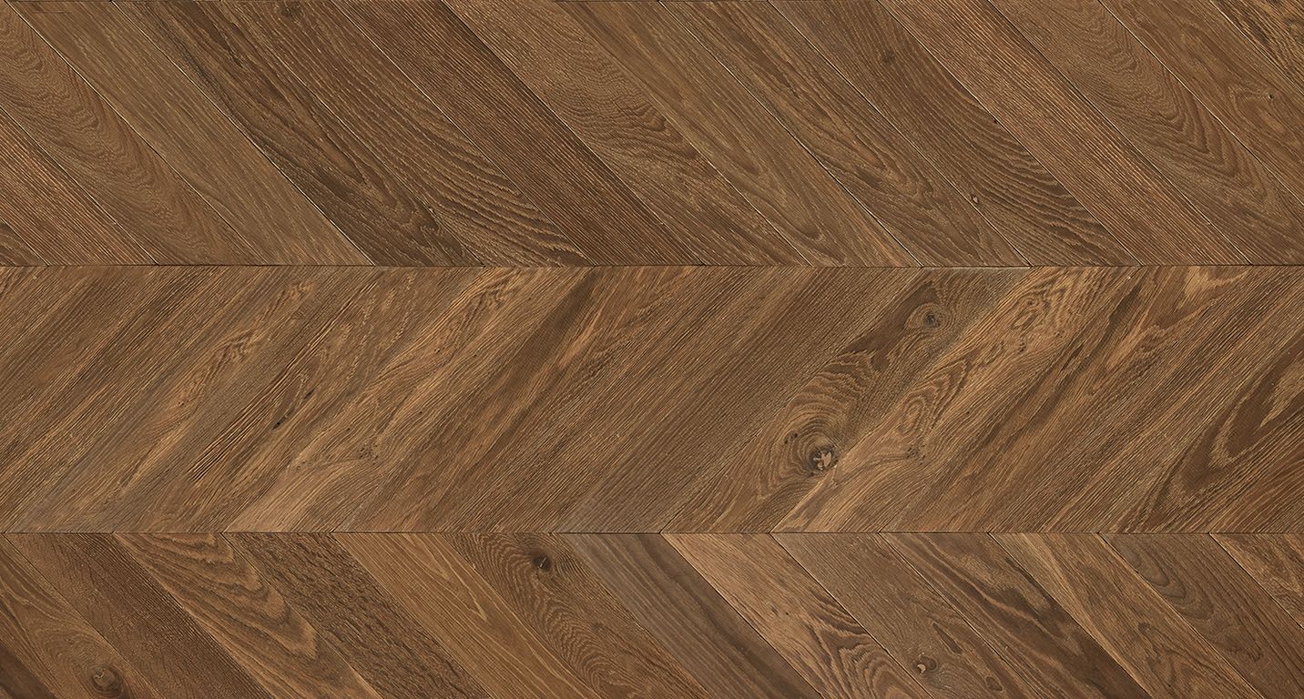 Parquet massif MASSIF POINT DE HONGRIE 110 CHENE AUTHENTIQUE, chêne marron foncé, huilé, larg. 11.00 cm