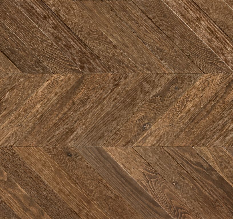 Parquet massif MASSIF POINT DE HONGRIE 110 CHENE AUTHENTIQUE, chêne marron foncé, huilé, larg. 11.00 cm