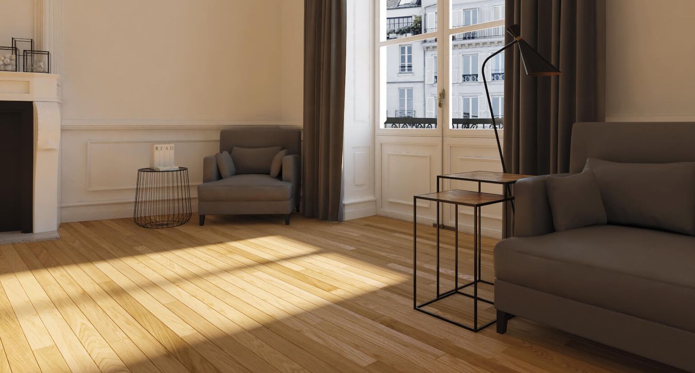 Parquet massif CHENE PREMIER CHENE EXCLUSIF , chêne naturel, verni, larg. 7.00 cm